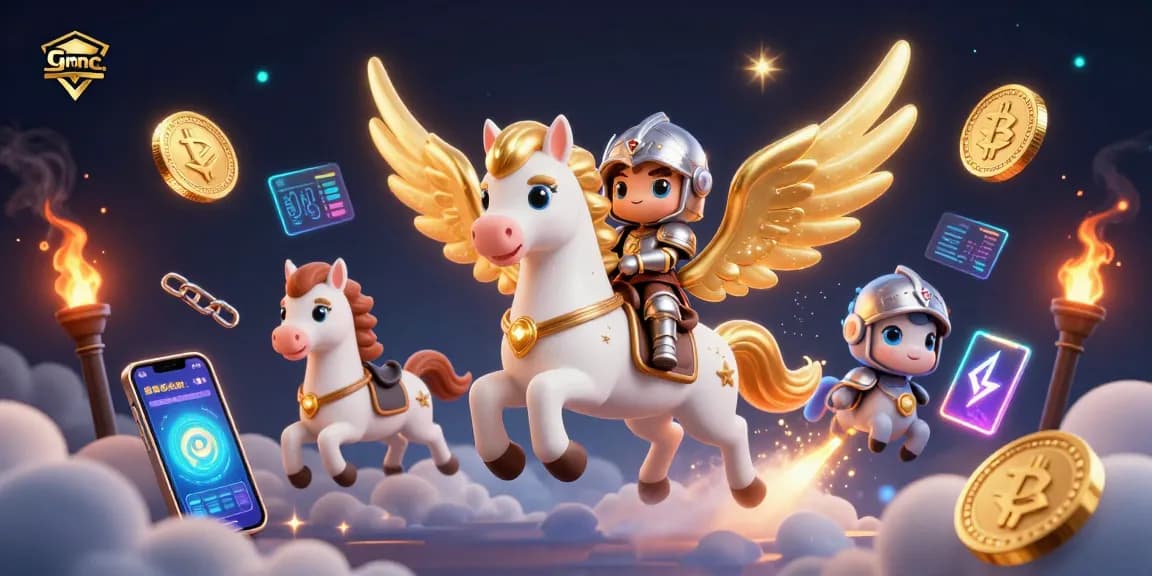 Spin winning strategies in the gmnc universe with a celestial knight riding a golden horse.