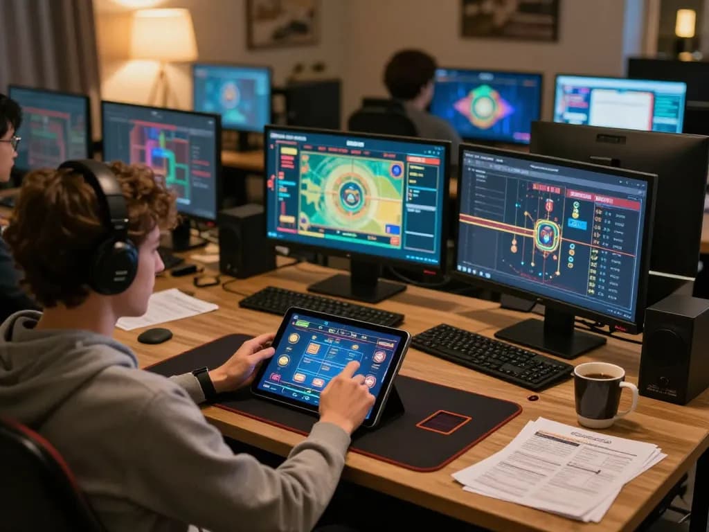 Engaged player using Go88 app on tablet while strategizing for online casino games