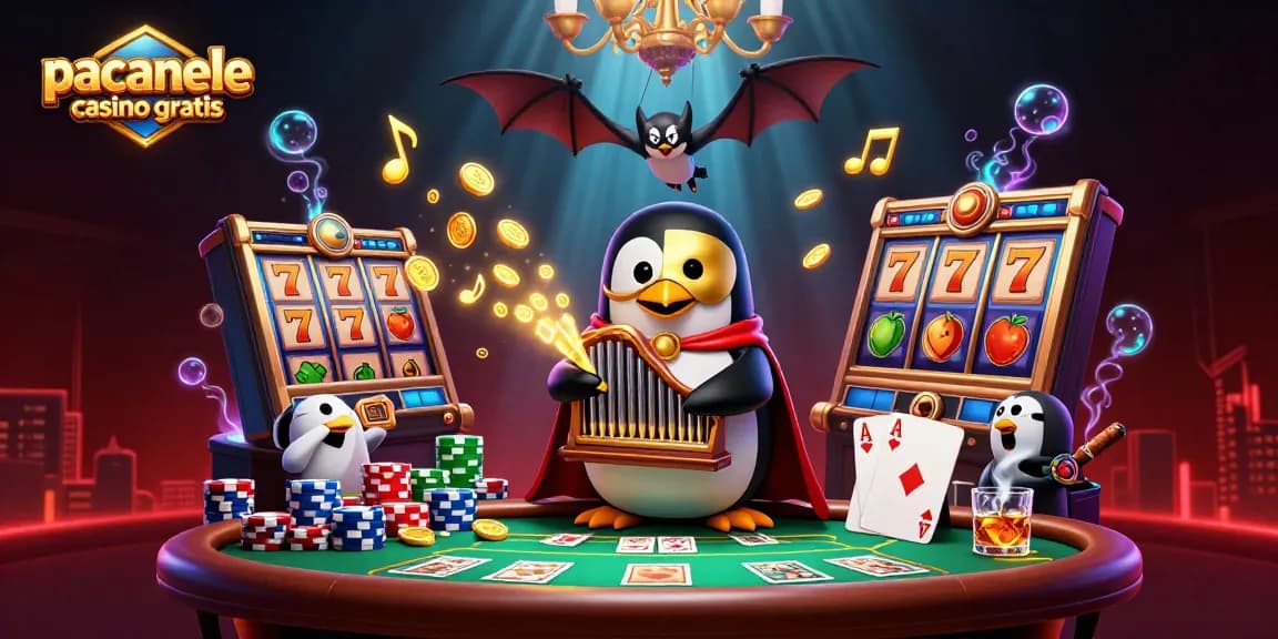 Joacă păcănele casino gratis cu personaje dinamice într-o ilustrație captivantă.