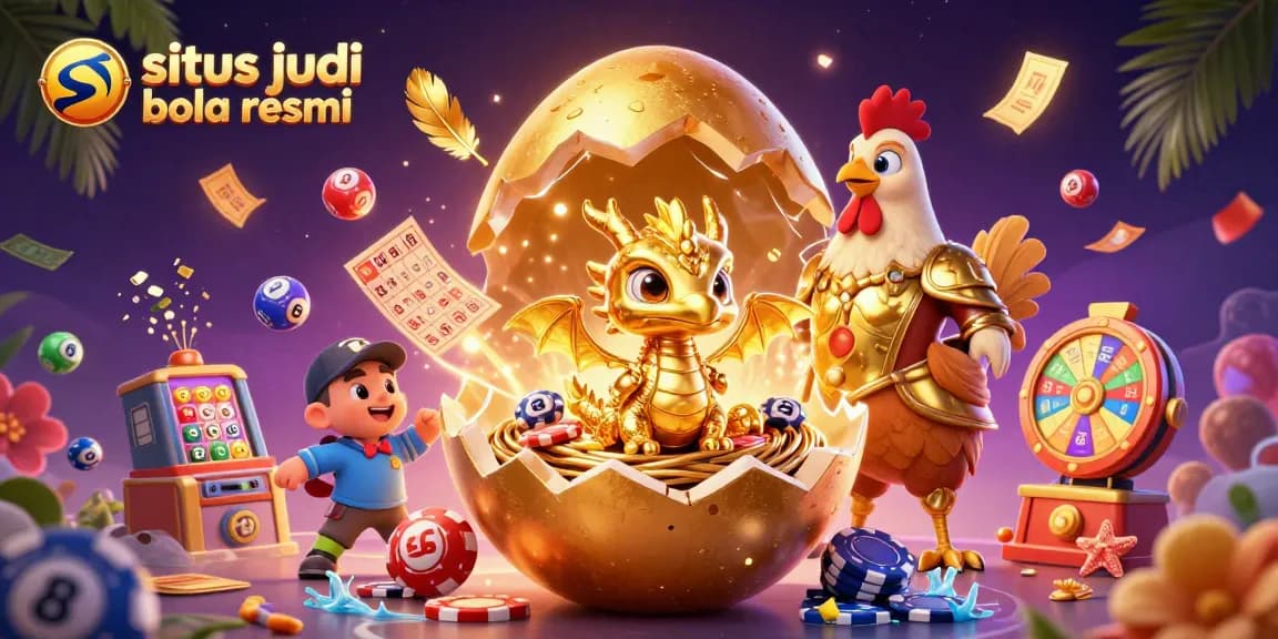 Play to win big with situs judi bola resmi featuring a golden dragon and poker chips.