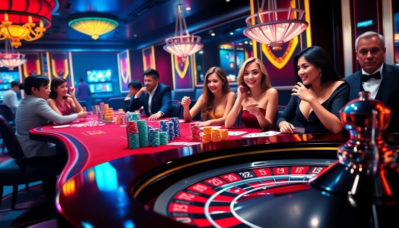 SODO casino scene featuring an elegant poker table with chips and cards, showcasing the excitement of gambling.