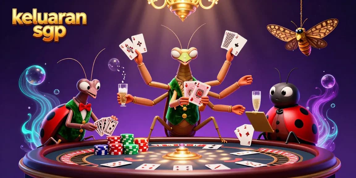 Keluaran sgp memperlihatkan ilustrasi kartun 3D dari karakter kasino dengan elemen permainan yang kaya dan menarik.