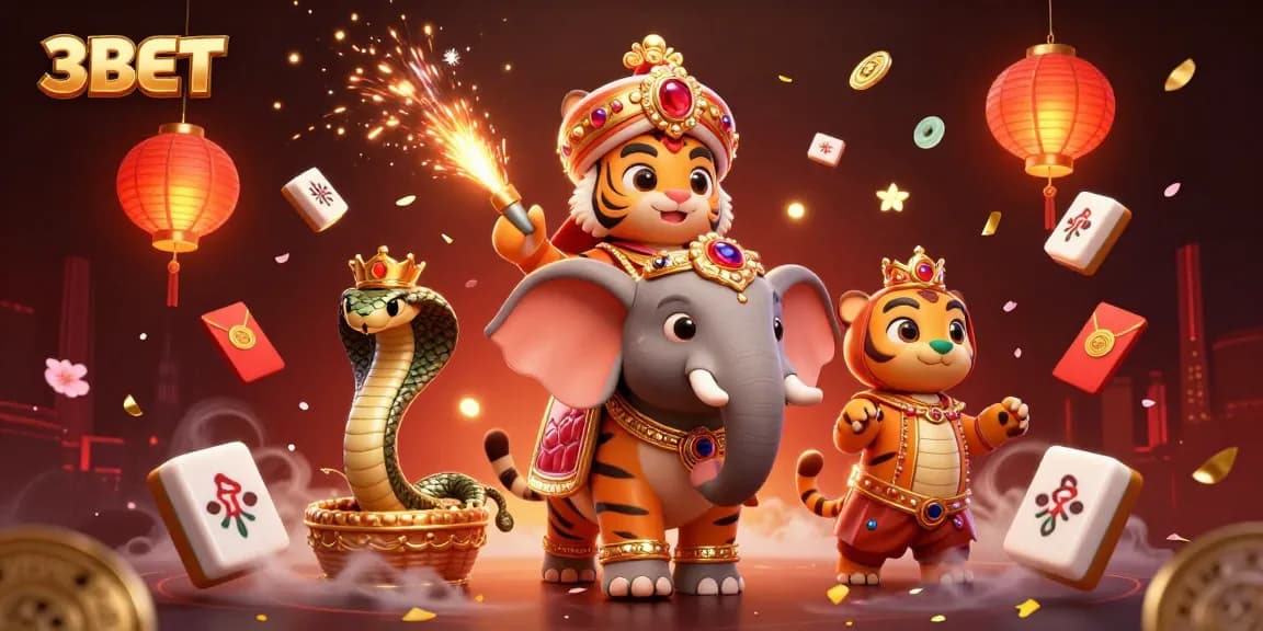 3BET - Engage in thrilling casino adventures with an ornate maharaja riding a jewel-encrusted elephant.