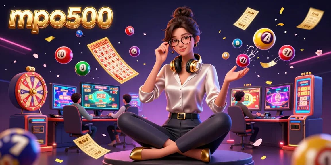 MPO500 offers vibrant casino excitement with a professional gamer at a high-tech setup, enhancing player engagement.