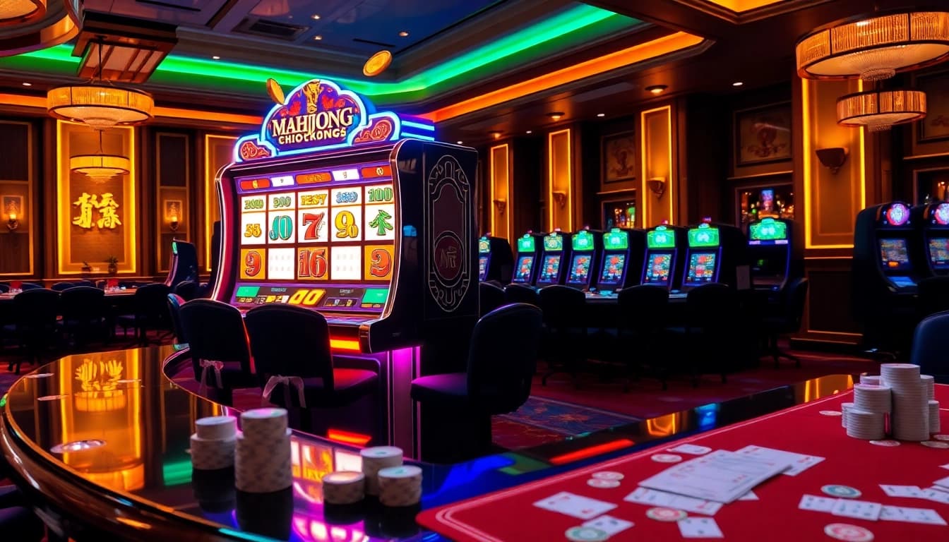 Experience the excitement of a slot demo mahjong with vibrant visuals and luxurious casino elements.