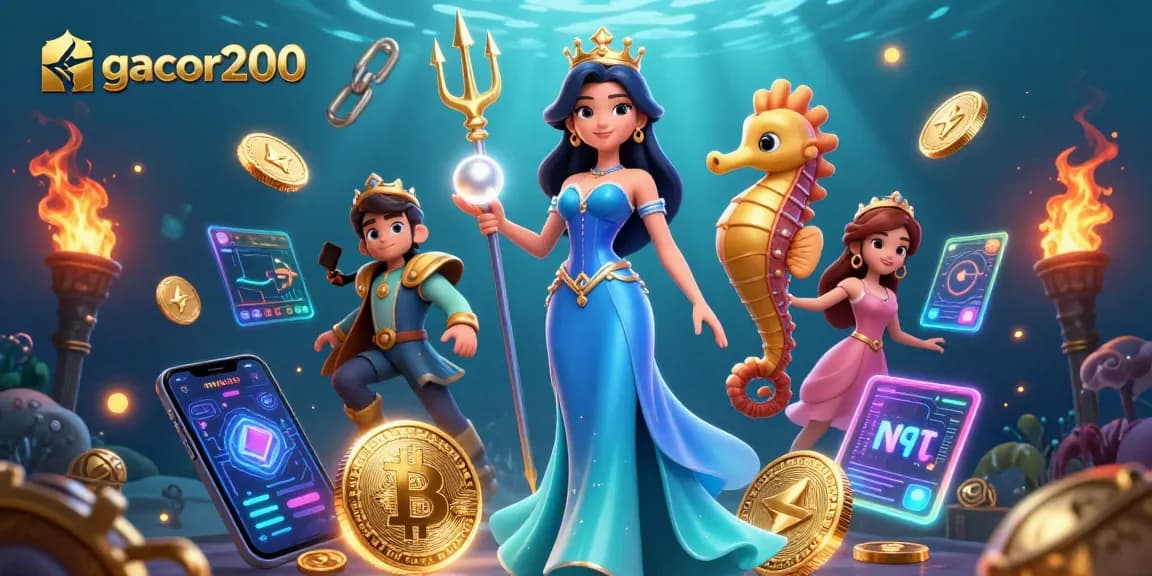 Engage with gacor200's thrilling underwater casino adventure featuring glamorous characters.