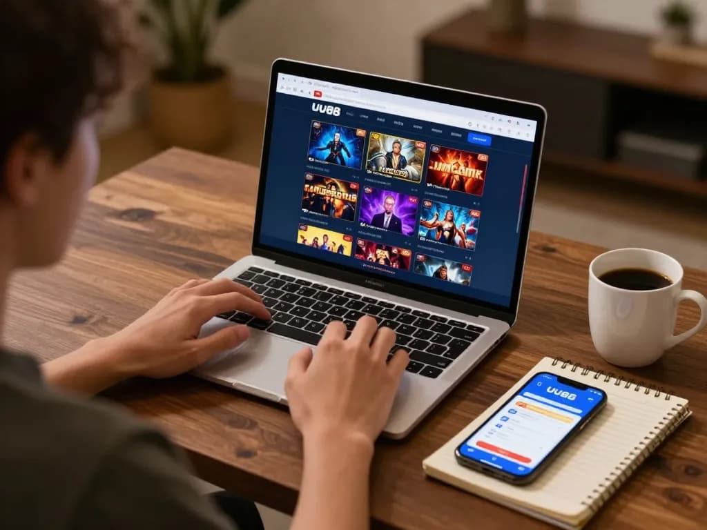 Engaging gameplay on trang chủ uu88 with strategic betting options visible on laptop.