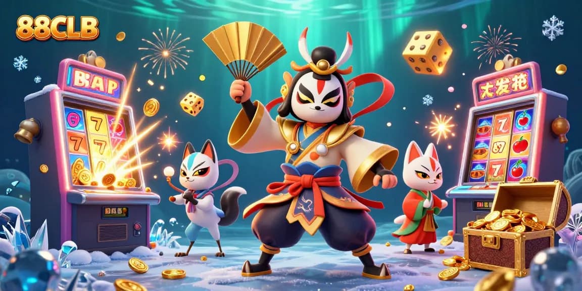 Experience thrilling wins at 88CLB with vibrant jackpot scenes and engaging casino elements.