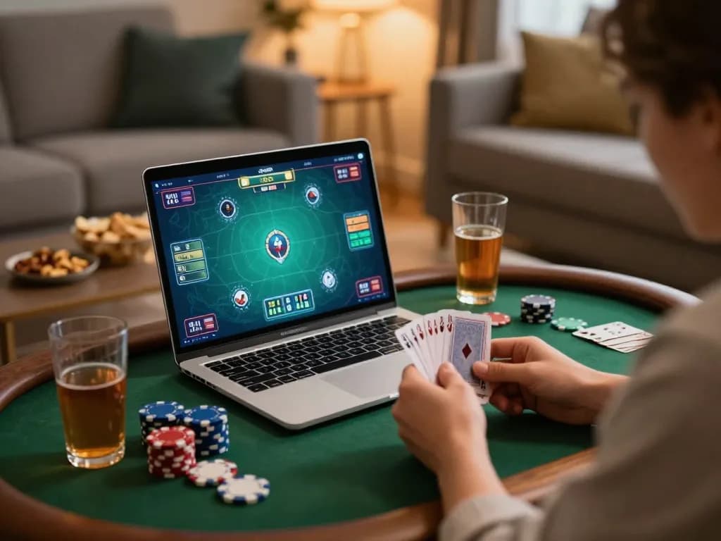 Engaging poker gameplay on ku88 showcasing dynamic player interaction and home comfort.