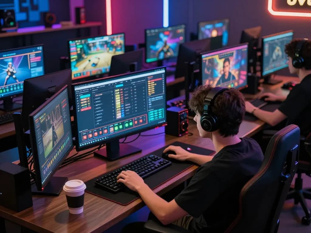 Engaged player strategies betting on king33 online platform with multiple screens visible