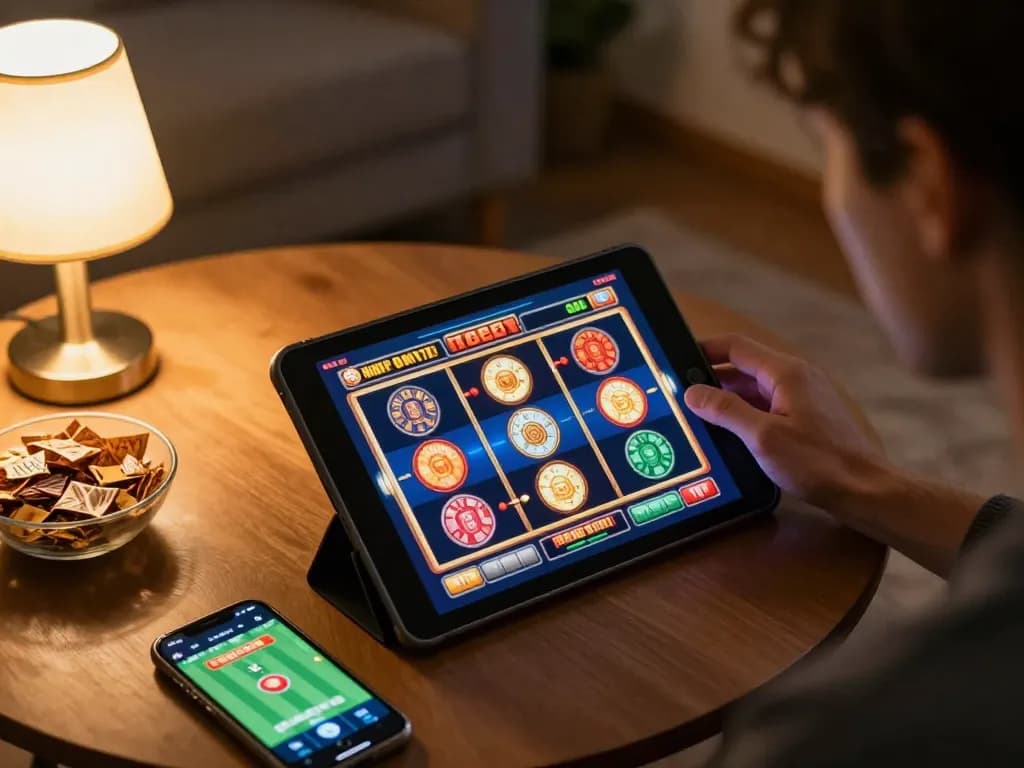 Engaging gameplay on gg 88 slot machines, showcasing dynamic betting on a tablet.