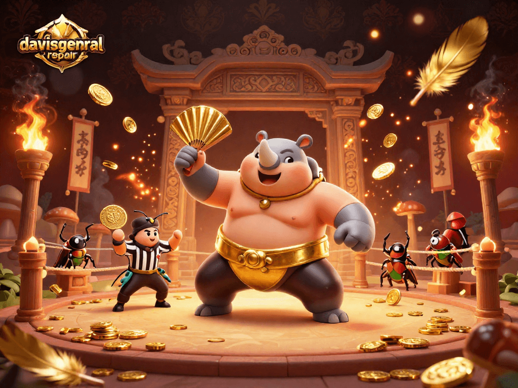 Davisgeneralrepair showcases a thrilling 3D beetle casino scene with dynamic action and vibrant energy.