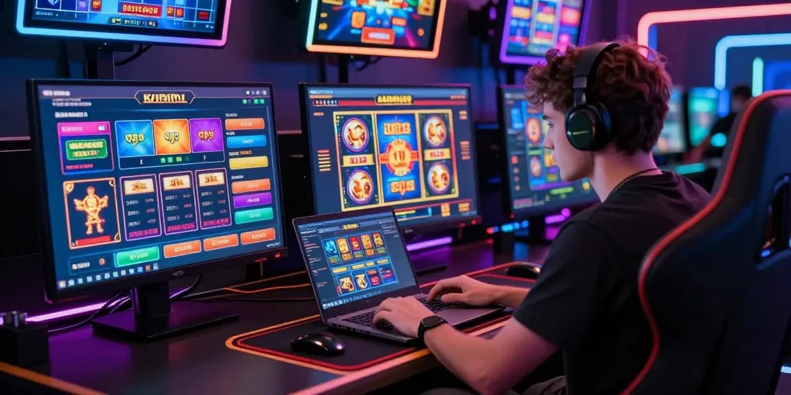 Pengguna juragan77 menikmati pengalaman taruhan online di ruang kerja modern