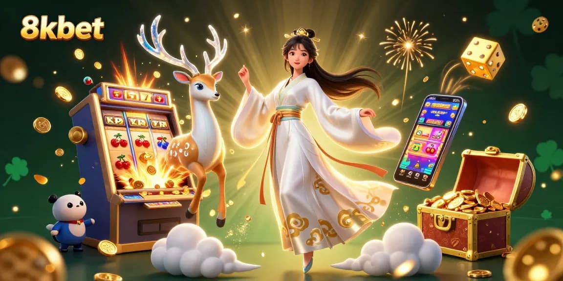Engage with 8xbet's vibrant gaming experience featuring jubilant casino elements.