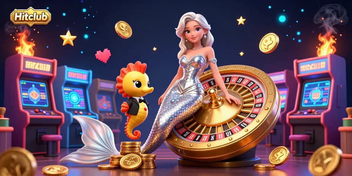 Play exciting games at Hitclub with vibrant casino elements and a stunning roulette scene.
