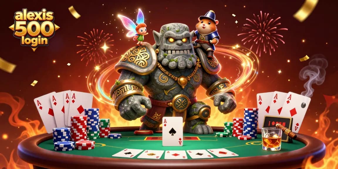 Experience exciting bets and games with alexis 500 login at a vibrant casino scene with magical elements.