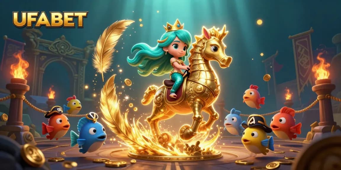 Experience thrilling gaming at UFABET with vibrant characters and dynamic casino illustrations.