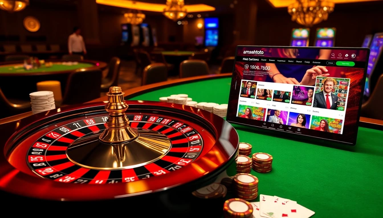 Experience top gameplay at amanahtoto with vibrant casino elements and an engaging online interface.