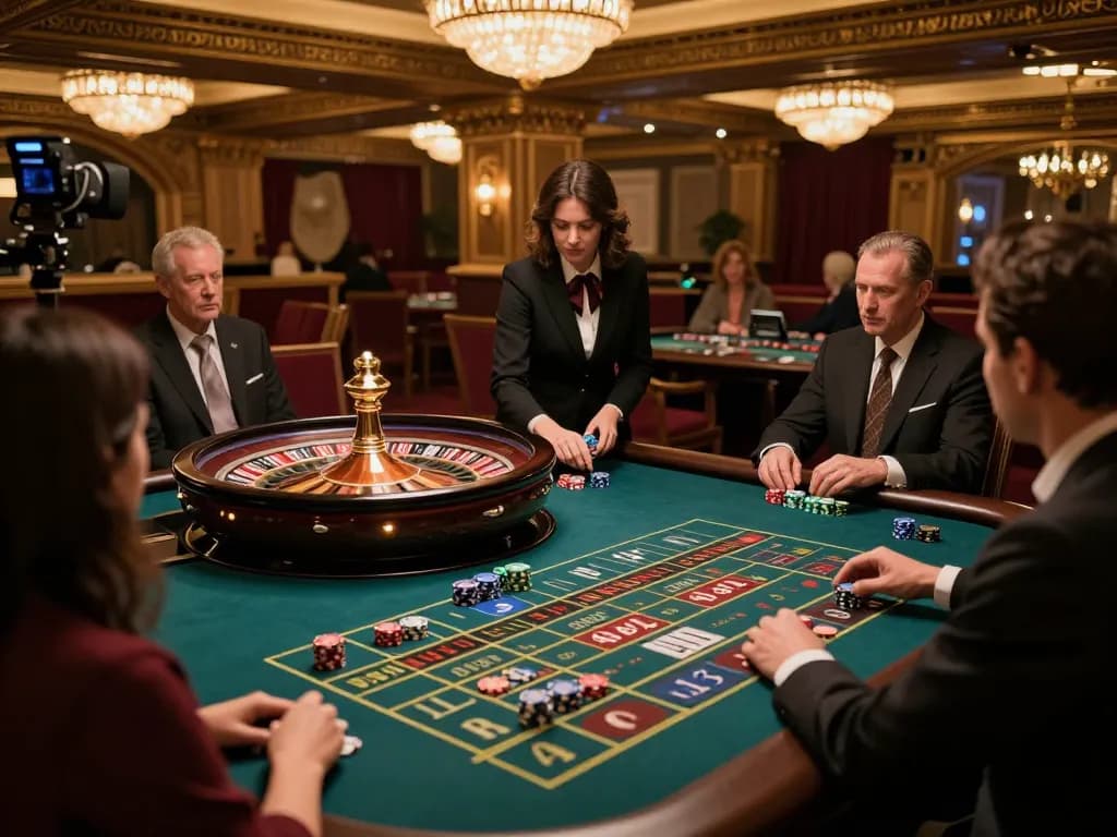 Experience excitement at Rajabet123 roulette table as croupier spins the wheel.
