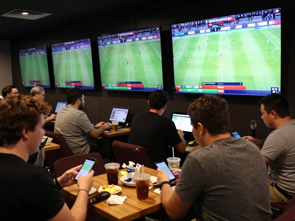 Experience sbobet88 login as bettors engage with live sports in an exciting betting lounge atmosphere.
