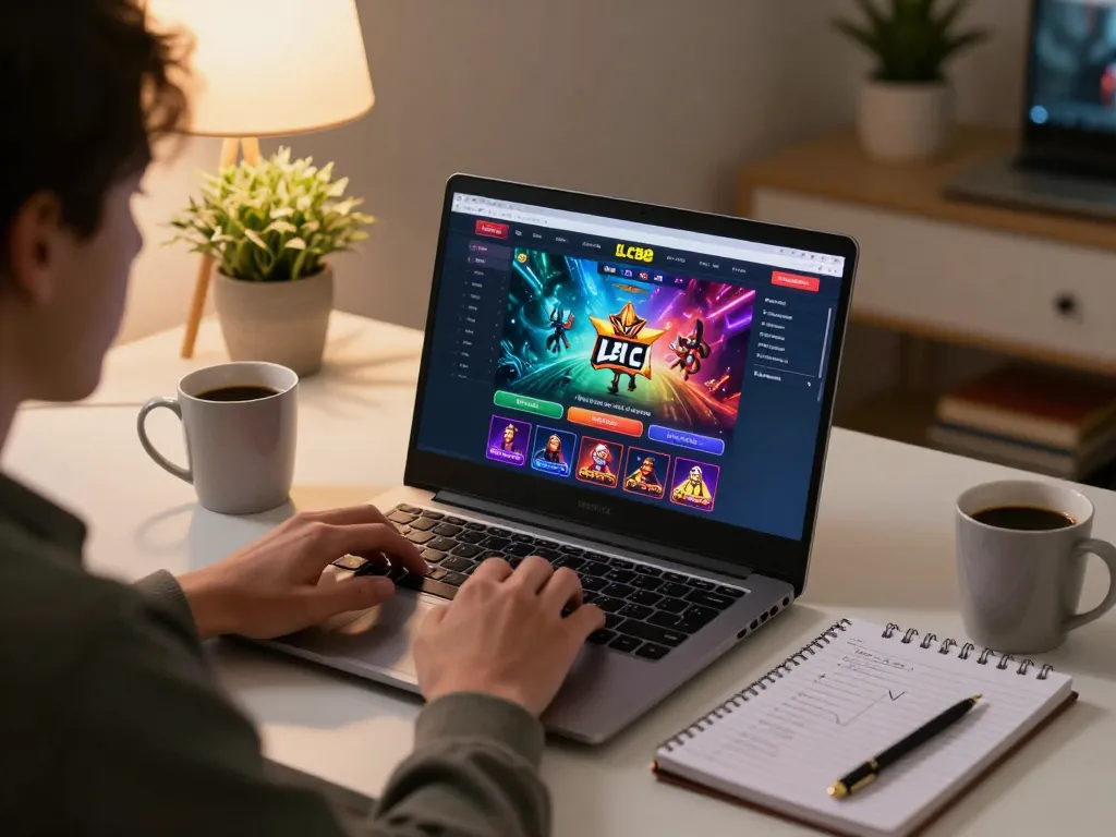 Engaging moment of a player analyzing strategies on lclc88 casino site during online gameplay.