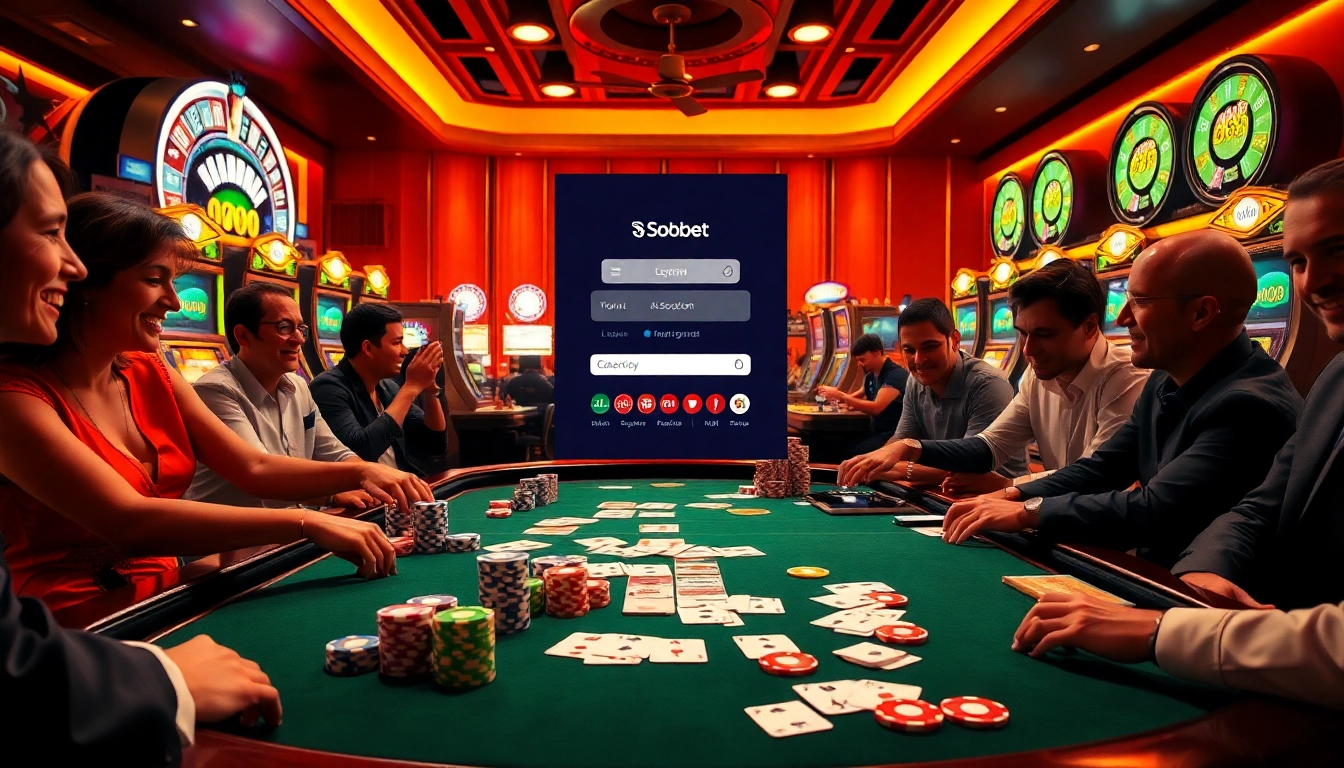 Experience the thrill of online betting with the sbobet link login at a luxurious casino table.
