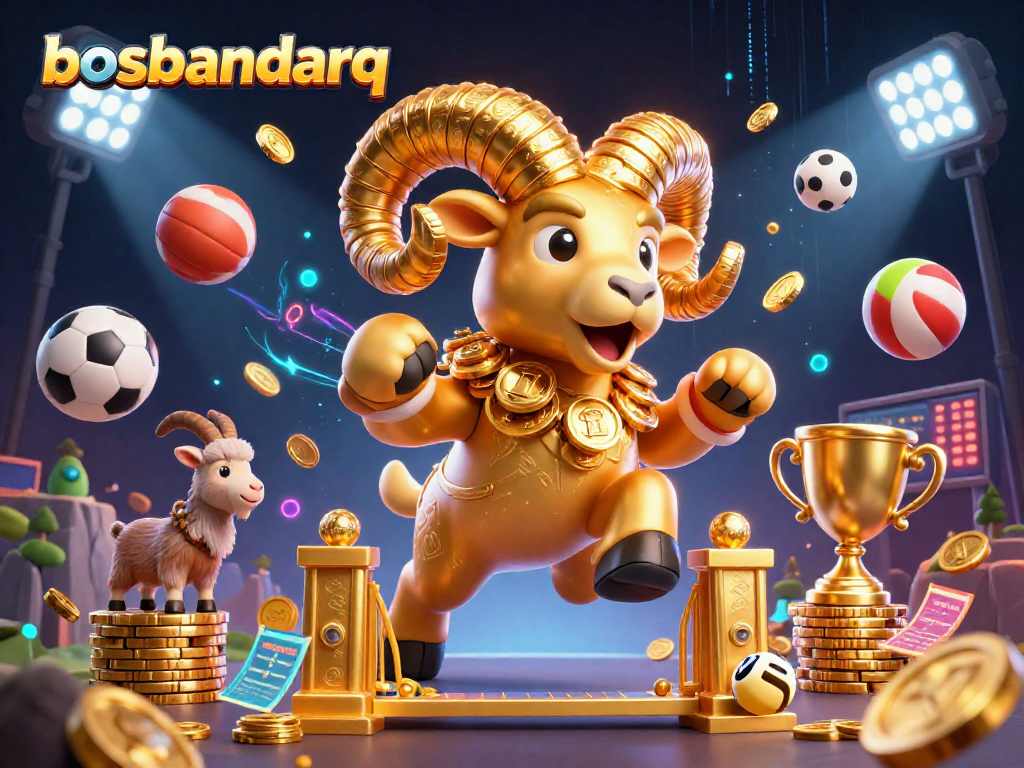 Experience thrilling gameplay at bosbandarq with dynamic sports elements, colorful 3D characters, and vibrant casino atmosphere.