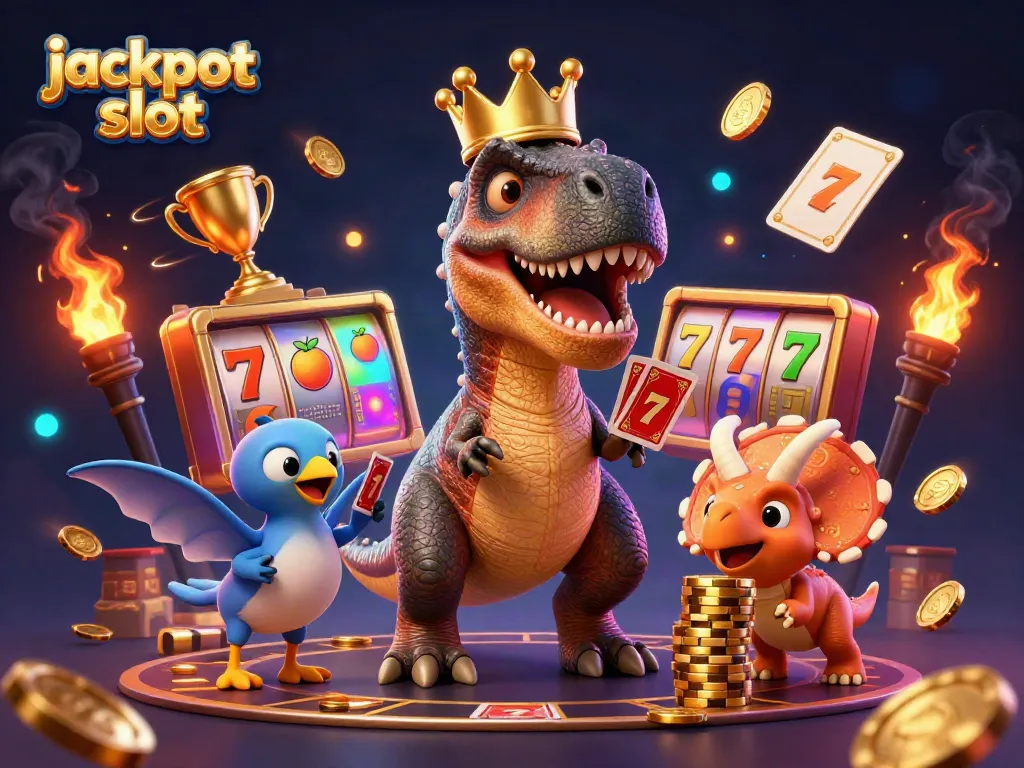 Engaging scene with jackpot slot machine elements featuring colorful characters and dynamic motion.