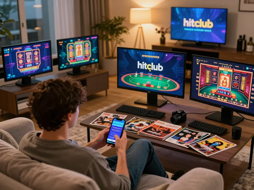 Engaging with hitclub app on smartphone for online casino gaming at home