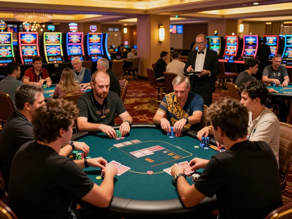 Players strategizing in a thrilling poker game at SC88 casino, capturing intense moments and excitement.