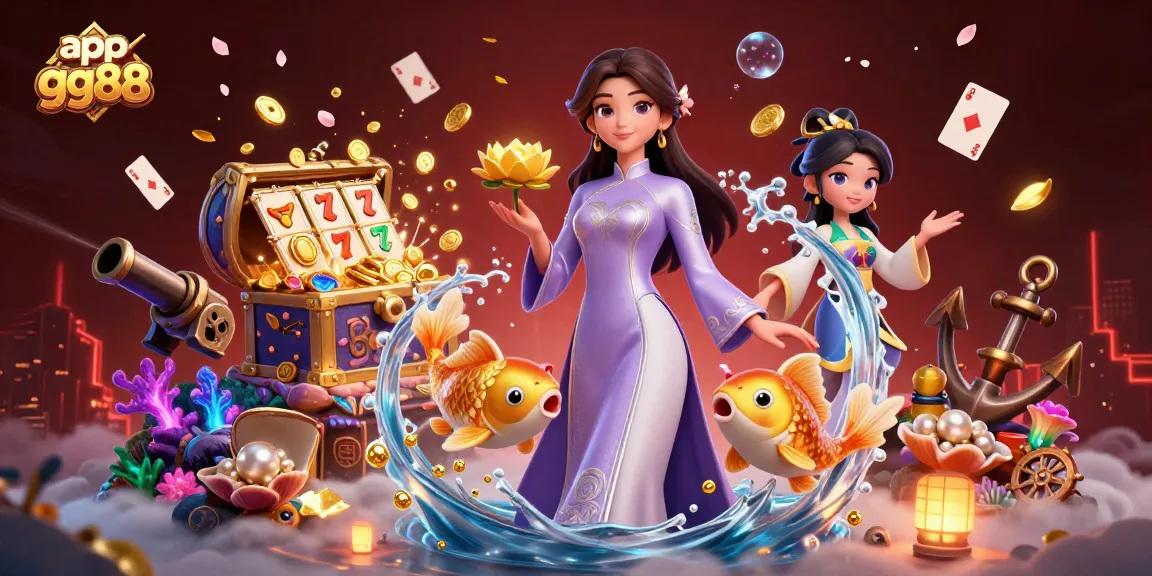Experience the thrill of gaming with app gg88 featuring vibrant 3D illustrations in a dynamic casino environment.