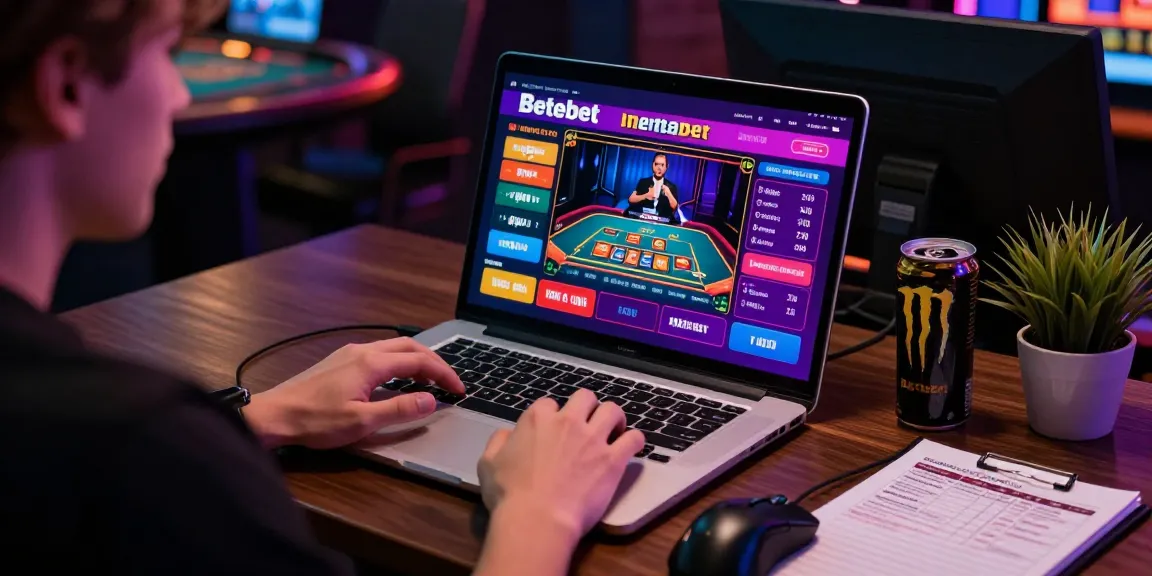 Experience Betebet's thrilling live casino action on your laptop with vibrant graphics and a live dealer, showcasing the excitement of online betting.