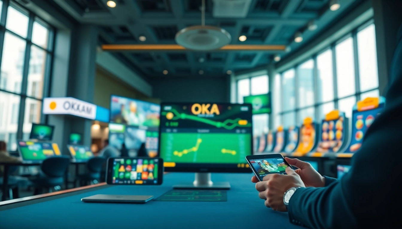 Engaging online gambling experience at OKATM showcasing user-friendly interface