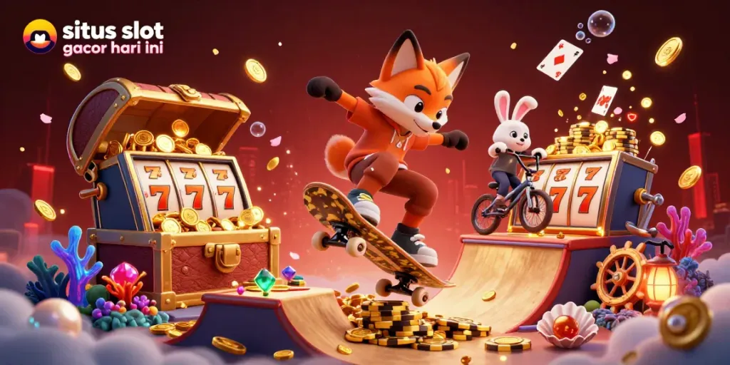 Slot gacor hari ini mempersembahkan gambar menarik dengan karakter kartun di dunia kasino.