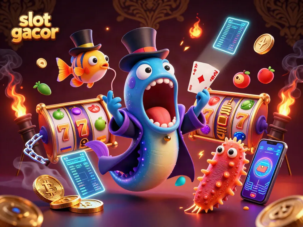 Join the fun with slot gacor as a bioluminescent eel performs magic below the sea.
