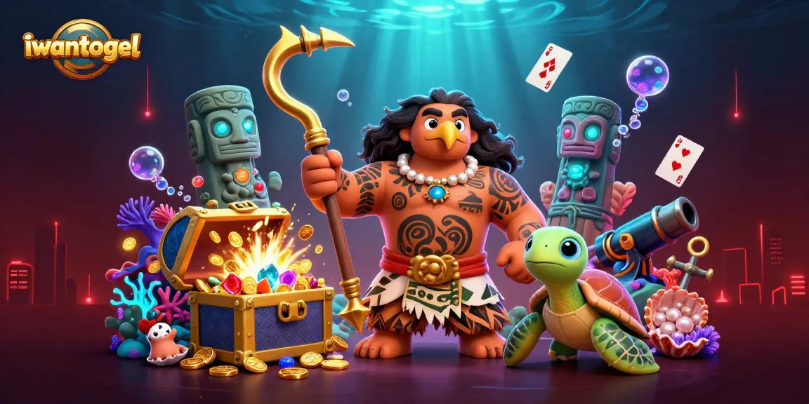 Win big with iwantogel's exciting lottery games featuring a dazzling underwater treasure scene.