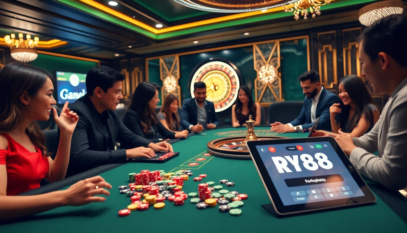 Experience the thrill of gaming at https://rr88c.mobi/ with colorful chips and a spinning roulette wheel.