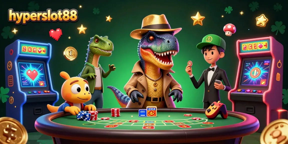 Join the action at hyperslot88 with an exciting blackjack scene featuring colorful casino elements.
