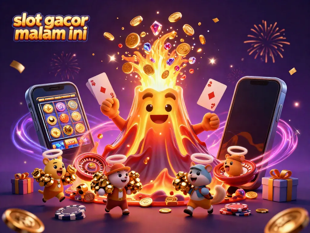 Menangkan slot gacor malam ini dengan gambar mendebarkan jackpot dan karakter hewan mencari harta karun.