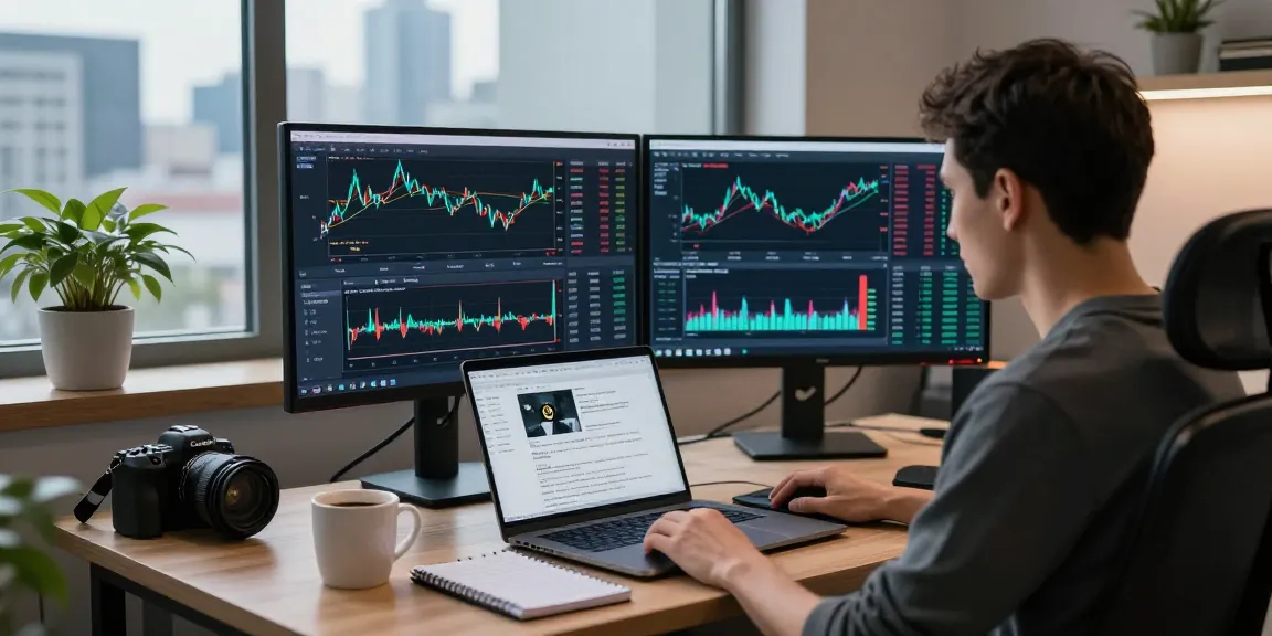 Трейдер за работой на платформе BitMEX, отзывы bitmex отображаются на экране с графиками и статистикой.