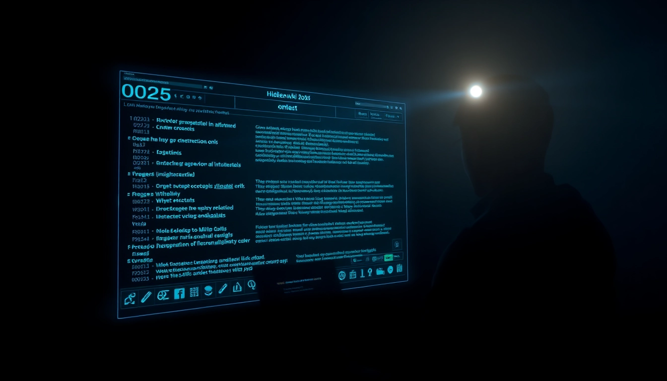 Experience the Hidden Wiki 2026: a secure dark web interface showcasing .onion links and modern security features.