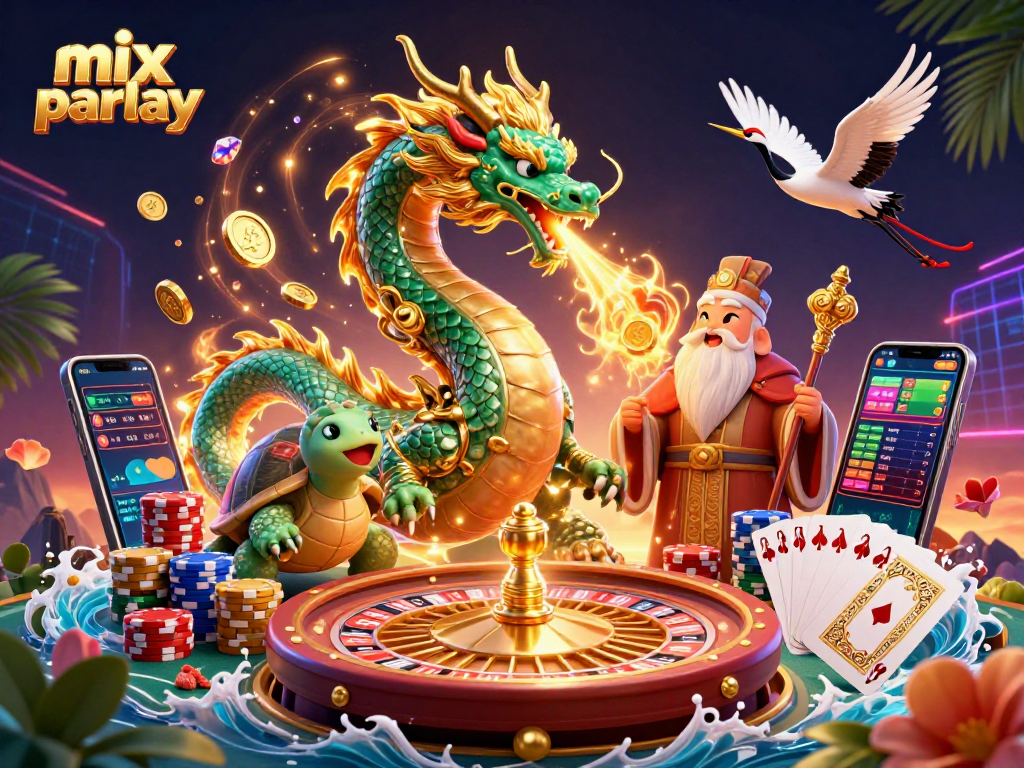 Engage in mix parlay betting strategies with this vibrant 3D sports betting scene illustration.