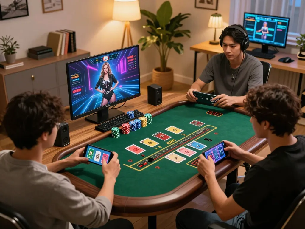 Players engaging with 88aa's online casino platform, showcasing vibrant live dealer games and interactive gaming.