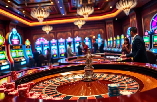 Players engage in high-stakes gambling at the luxurious j88-themed casino tables with roulette and chips.
