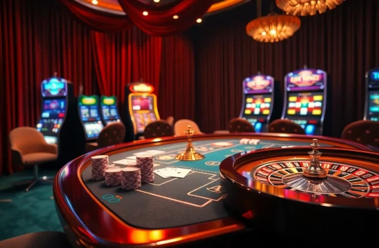 Experience high-stakes excitement at QH88 casino, with poker chips and vibrant tables.