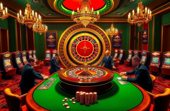 Experience the excitement of MB66 casino gaming with poker tables, roulette wheels, and vibrant slot machines.