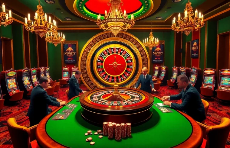 Experience the excitement of MB66 casino gaming with poker tables, roulette wheels, and vibrant slot machines.