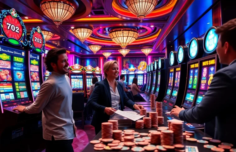 Experience thrilling play on slot777 machines in a luxurious casino setting.