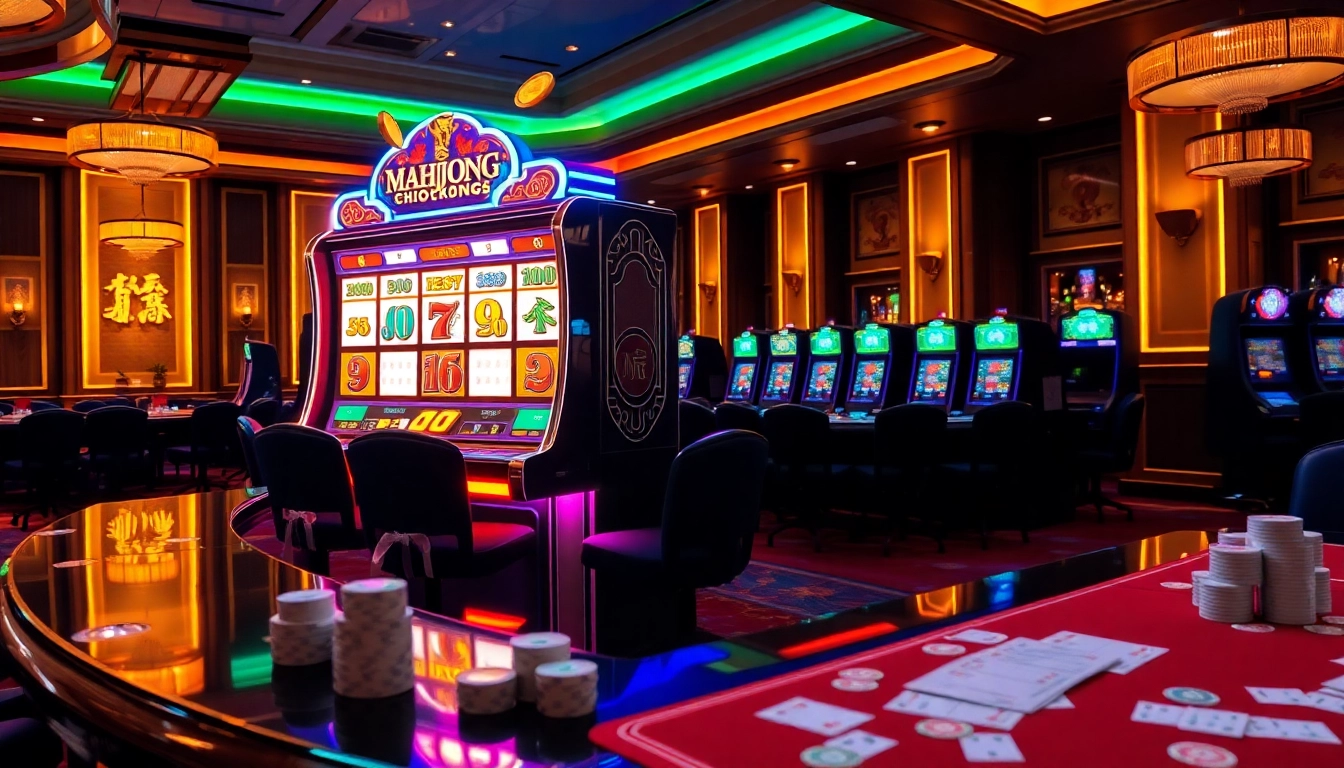 Experience the excitement of a slot demo mahjong with vibrant visuals and luxurious casino elements.