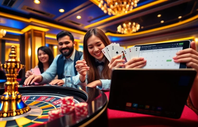 Experience thrilling gameplay at King88 with poker chips and a roulette wheel.